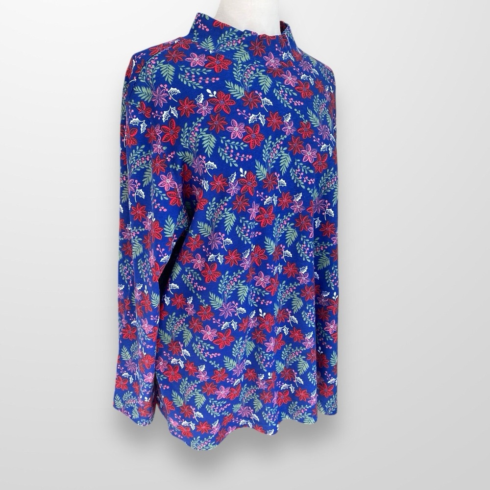 Blair Women's Size 3X Mock Turtleneck Shirt Top Long‎ Sleeve Holiday Casual - Picture 3 of 8